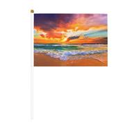 Belle plage au coucher du soleil drapeau portable célébration événements royaux BBQ fête décoration ports événements jardin décorations