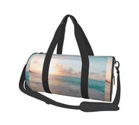 Belle Plage Coucher De Soleil Jaune, Sac de Voyage de Grande capacité, Sac à Main Rond, Sac de Voyage de Sport, fourre-Tout, Sac de Fitness