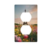 Belle plaque murale imprimée Tour Eiffel Paris Plaque murale Prise électrique Plaque d'interrupteur pour salle de bain cuisine Décor