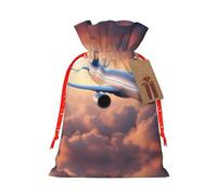 Belle pochette avec cordon de serrage imprimé avion, réutilisable et adorable, parfait pour les bijoux et plus encore