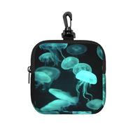 Belle pochette carrée à fermeture éclair avec impression intégrale, petit sac de rangement imperméable, léger et durable pour les pièces de monnaie, les cartes, les clés pour les voyages et un usage