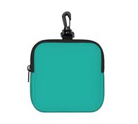 Belle pochette carrée verte à fermeture éclair avec imprimé intégral, petit sac de rangement imperméable, léger et durable pour pièces de monnaie, cartes, clés pour voyage et usage quotidien