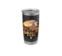 Belle Rome Italie Canal Coucher de Soleil Vacances Gobelet isotherme en acier inoxydable double paroi