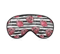 Belle Roses Fleurs Masque de Sommeil Doux Bandeau Portable Masque pour les Yeux avec Sangle Réglable pour Hommes Femmes