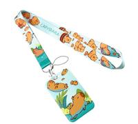 Belle sangle porte-badge avec lanière Capybaras Porte-clés pour femmes enseignante infirmière médecin étudiant beau cou Capybara Lanyard Porte-clés présent
