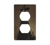 Belle sorcière avec un balai couvercle d'interrupteur décoratif 1 gang plaque murale pour cuisine salle de bain taille 7 x 11,4 cm