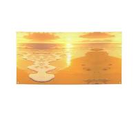 Belle toile de fond imprimée plage au coucher du soleil - Bannière pour fête d'anniversaire - Bannière d'accessoires pour photomaton
