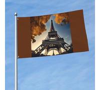 Belle Tour Eiffel Paris imprimé drapeau décoratif extérieur pour jardin, porche, mur, terrasse, porte d'entrée, bannière de cour