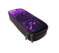Belle trousse à crayons à rabat en cuir avec paillettes violettes - Organiseur multifonction pour l'école, le bureau et les voyages, Belles paillettes violettes, Taille unique, Cartable