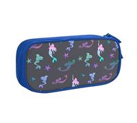 Belle trousse à crayons colorée sirène avec fermeture éclair, rose grande capacité pour l'école, le bureau et les voyages, bleu, Taille unique, Organiseur de sac