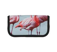 Belle trousse à crayons en toile imprimée de flamants roses, pochette spacieuse pour l'école, le bureau et les voyages, Magnifiques flamants roses amusants, Taille unique, Cartable