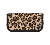 Belle trousse à crayons en toile imprimée de flamants roses, pochette spacieuse pour l'école, le bureau et les voyages, imprimé léopard, Taille unique, Cartable