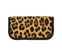 Belle trousse à crayons en toile imprimée de flamants roses, pochette spacieuse pour l'école, le bureau et les voyages, Motif léopard, Taille unique, Cartable