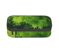 Belle trousse à crayons verte imprimée nature pour filles et garçons, grande capacité pour stylos et trousse de maquillage pour étudiants, artistes, école, bureau, collège, Noir , Taille unique,