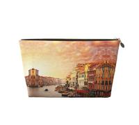 Belle trousse de maquillage avec impression sur le canal de Venise pour sac à main, organiseur de maquillage pour sac à main, pochette de beauté étanche pour femmes et filles, doré, Taille unique