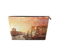 Belle trousse de maquillage avec impression sur le canal de Venise pour sac à main, organiseur de maquillage pour sac à main, pochette de beauté étanche pour femmes et filles, Argenté., Taille unique