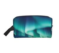 Belle trousse de maquillage imprimée aurores boréales du Nord - Portable - Grande capacité - Trousse de toilette pour femme, blanc, Taille unique, Trousse de maquillage