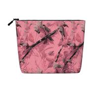 Belle trousse de maquillage imprimée camouflage feuilles en lin trousse de toilette personnalisée voyage maquillage trousse cosmétique pour femme maman, Noir , Taille unique, Trousse de maquillage