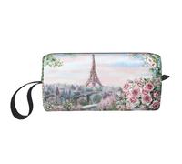 Belle trousse de maquillage imprimée Tour Eiffel Paris, trousse de maquillage durable, trousse de voyage, cadeaux essentiels pour femmes et hommes, blanc, Taille unique