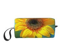 Belle trousse de maquillage imprimée tournesol simple voyage sac cosmétique étanche trousse de toilette organisateur pour femmes maman fille, blanc, Taille unique, Trousse de toilette