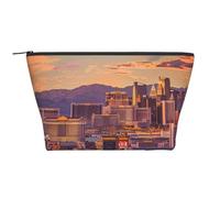 Belle trousse de maquillage trapézoïdale avec rembourrage en mousse pour salle de sport, bureau et week-end, Las Vegas Sunset, Taille unique, Trousse de maquillage