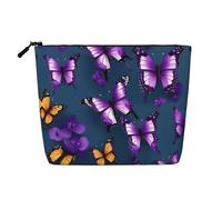 Belle trousse de toilette de voyage polyvalente avec papillon violet, parfaite pour un usage quotidien et les voyages d'affaires, Noir , Taille unique, Trousse de toilette