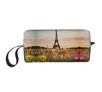 Belle trousse de toilette imprimée Tour Eiffel Paris pour femme Taille de voyage mignonne trousse de toilette de voyage trousse de maquillage pochette organisateur, blanc, Taille unique