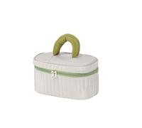 Belle trousse de voyage étanche de grande capacité avec compartiment amovible, trousse de maquillage portable, Matcha Latte-Large Chai, simplicité moderne