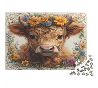 Belle Vache corolle Puzzle 1000 Pièces en Carton Recyclé, Puzzles pour Adultes rééducation Cognitive pour Une Activité Cocooning, Cadeau Fête des Mères/Pères 70x50cm/1