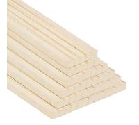 Belle Vous 50 Pièces Bâton Bois Ronds Naturel - 6,4 mm x 30 cm - Baguette Solide Extra-Longue - Moulure Decorative pour Projet d’Art, DIY & Travail du Bois