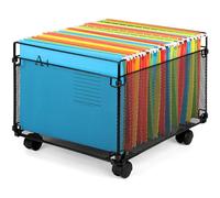 Belle Vous Bac de Rangement pour Dossiers Suspendus A4 en Métal avec Roulettes - Support de Rangement pour Dossier Suspendu au Bureau et à la Maison - Boite pour 80 Dossiers