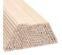 Belle Vous Baton Rond Naturel (200 Pièces) - 18 cm - Baguette Solide Extra-Longue de 5 mm - Moulure Décorative en Bois pour Projet d'Art, DIY & Travail