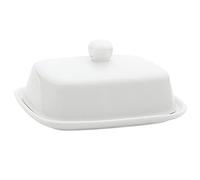 BELLE VOUS Beurrier 500g - Beurrier Porcelaine Blanche - Boite Beurre avec Couvercle et Poignée pour Petits et Gros Morceaux de Beurre - Boite a Beurre pour Frigo