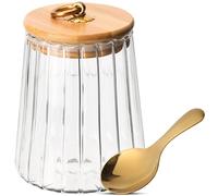 Belle Vous Bocal en Verre avec Couvercle Hermétique et Cuillère - Récipient Alimentaire de 650 ml - Épices - Thé - Café - Sucre - Farine et Plus - Parfait pour Cuisine ou Cellier