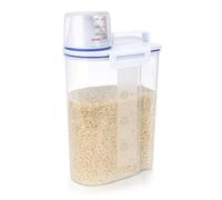 BELLE VOUS Boite en Plastique avec Gobelet de Mesure - Boite a Cereales Étanche 2 L - Boite Cereales Hermetique Sans BPA pour Riz, Farine & Aliments Secs - Conteneur Croquettes - Cuisine/Cellier
