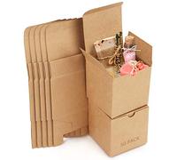Belle Vous Boite Kraft Cadeau Marrons (Lot de 50) - Boite Carton de 7,5 x 7,5 x 7,5 cm - Boite Carton Cadeau Emballage Facile à Assembler pour Fêtes, Anniversaires, Mariages, Baptêmes, Événements