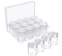 BELLE VOUS Boite Rangement Perles - 12 Petits Pots en Plastique Transparent Amovible avec Couvercle - Tubes en Plastique pour Perles, Bijoux, Ongles DIY, Boucles d’Oreilles, Paillettes et Broderie