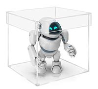 BELLE VOUS Boite Transparente Acrylique de Présentation à 5 Faces - 10 x 10 x 10,5 cm - Petite Boite Vitrine Transparente pour Maison, Musée ou Mariage - Rangement, Bijoux et Cadeaux