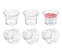 Belle Vous Bougeoir (Lot de 6) - Verre à Bougie Chauffe Plat Transparent - 4,5 x 4,5 cm - Pour Mariages, Dîners, Spas et Méditation