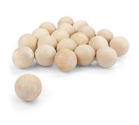 Belle Vous Boule en Bois Brut 5 cm (Lot de 20) - Balle 50 mm de Diamètre - Mini Boule Naturelle Sans Trous - Pour Projets de Loisirs Créatifs et Artistiques, Fabrication de Bijoux