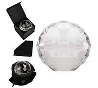 BELLE VOUS Boule en cristal Feng Shui, prisme de 8 cm, attrape-soleil, avec pochette en velours, chiffon en microfibre et boîte cadeau, cadeaux ésotériques, prisme cristal pour la médiation et la