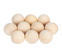 Belle Vous Boules en Bois Naturel pour Travaux Manuels (Lot de 10) - Diamètre de 5 cm - Lot de Perle Sans Trou pour vos Loisirs Créatifs, Bricolage, Fabrication de Bijoux, Décorations et Artisanat