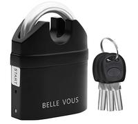 Belle Vous Cadenas avec Alarme 110 db Noir avec 3 Clés - Cadenas à Clef Résistant, Étanche et Multi-Usage - Sécurité Antivol - Détection de Mouvement avec Alarme à Haut Niveau Sonore