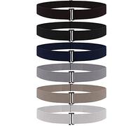 BELLE VOUS Ceinture Elastique Invisible avec Boucle Plate (Lot de 6) - 6 Couleurs - Ceinture Extensible Femme et Homme Antidérapant - Pour Jeans, Pantalons et Robes