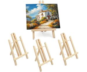 Belle Vous Chevalet de Table en Bois - Lot de 4 - 30 cm - Mini Chevalet de Peintre Trépied en Bois Naturel pour Peinture sur Toile, Affichage Photo, Dessin, Présentation