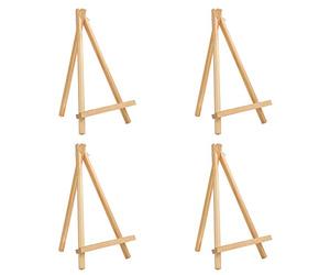BELLE VOUS Chevalet de Table en Bois (Lot de 4) - 30 cm - Petit Chevalet Bois de Pin Naturel pour Exposer des Toiles, Tableaux et Cadres