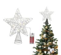 Belle Vous Cimier de Sapin Noel Lumineux - (24 x 22 cm) Etoile Sapin Noel Lumineuse avec Neige - Decoration pour Sapin de Noel Etoile Noel Lumineuse 3D (Blanche)