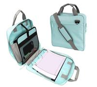 Belle Vous Classeur à anneaux avec fermeture éclair - 3 Anneaux avec Bandoulière - Pochette Multi-Poches avec Poignée - Capacité de 400 Feuilles - Housse Ordinateur ou Tablette de 11 Pouces - Bleu