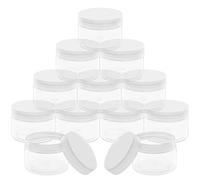 Belle Vous Contenant Cosmetique Vide Transparent (Lot de 12) - 150 ml - Pot Vide Plastique Rond avec Couvercle Vissé - Pour Voyage, Crèmes, Lotions, Maquillage - Étanche et Hermétique