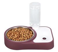 BELLE VOUS Distributeur Eau et Nourriture Automatique Marron - Capacité 500ml - Distributeur par Gravité en Plastique - Chats - Chiens de Toutes Tailles - Lapins - Et Autres Animaux